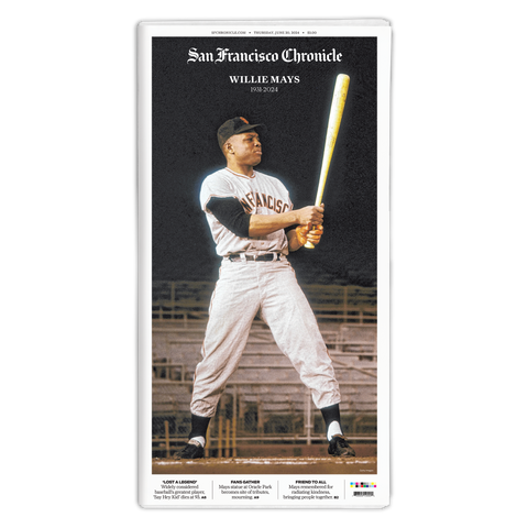 SF Giants Willie Mays Commemorative Front Page Back Issue 06/20/24