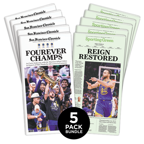 5 PACK BUNDLE- Warriors 2022 NBA FOUREVER CHAMPS Finals Game 6 - 6/17/22 Commemorative newspaper