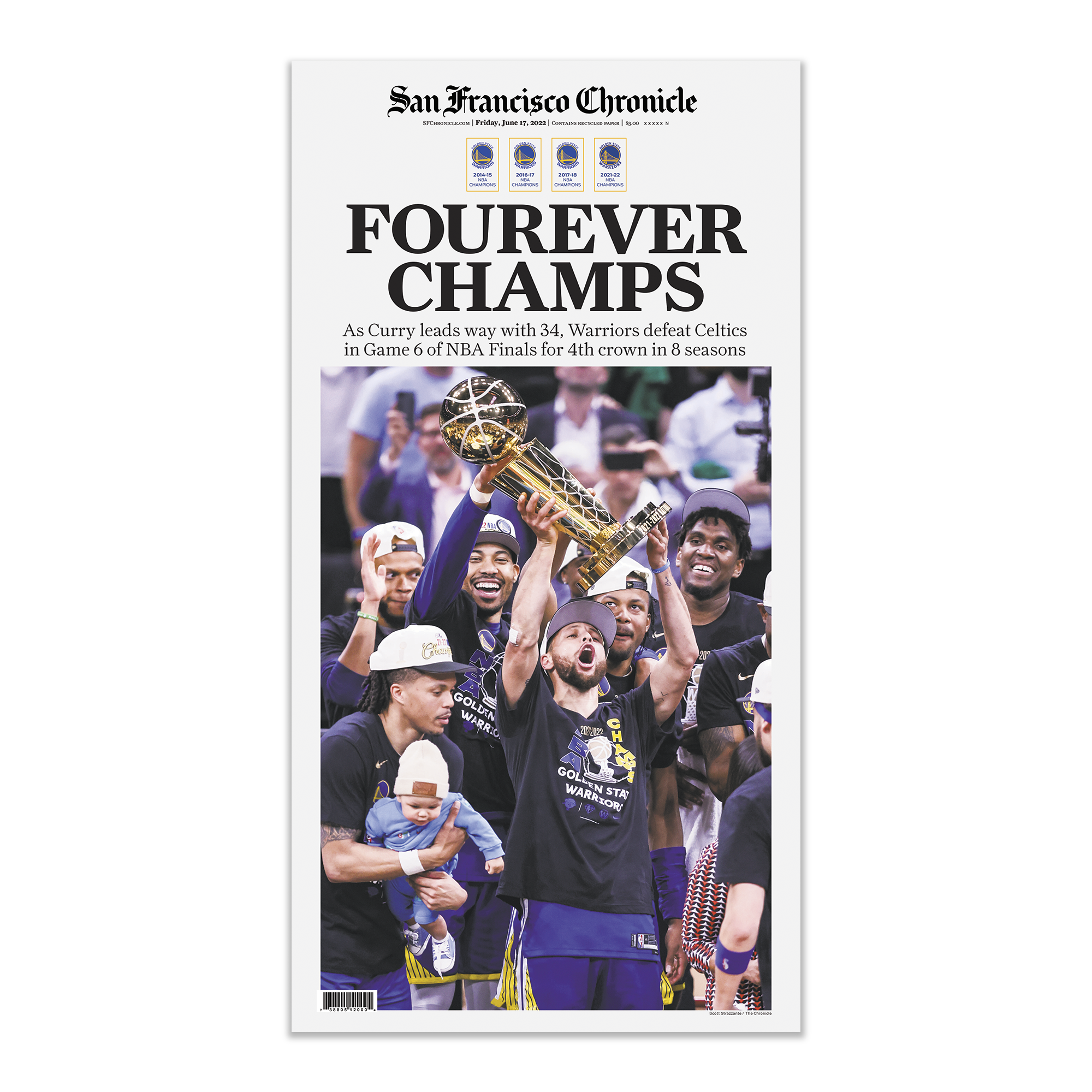 Warriors 2022 NBA FOUREVER CHAMPS Finals Game 6/17/22 Commemorative cover display