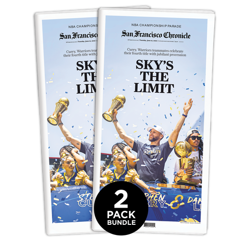 2 PACK BUNDLE- Warriors 2022 NBA Championship Parade - Sky's The Limit - 6/21/22 Commemorative newspaper