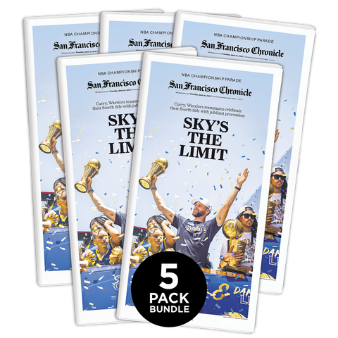 5 PACK BUNDLE- Warriors 2022 NBA Championship Parade - Sky's The Limit - 6/21/22 Commemorative newspaper