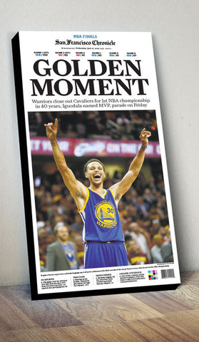 Warriors "Golden Moment" NBA final Win Chronicle cover print