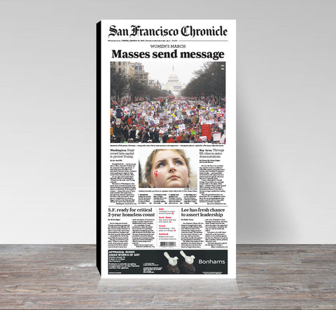 "Masses send message" Women's March cover print