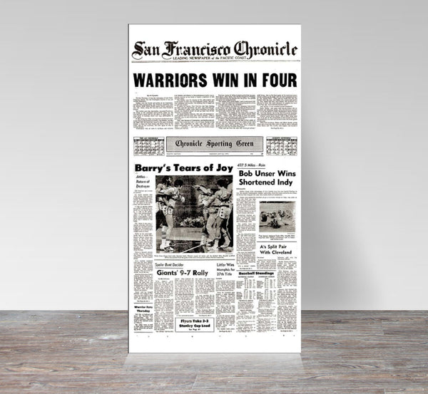 WARRIORS WIN IN FOUR 1975 newspaper cover print