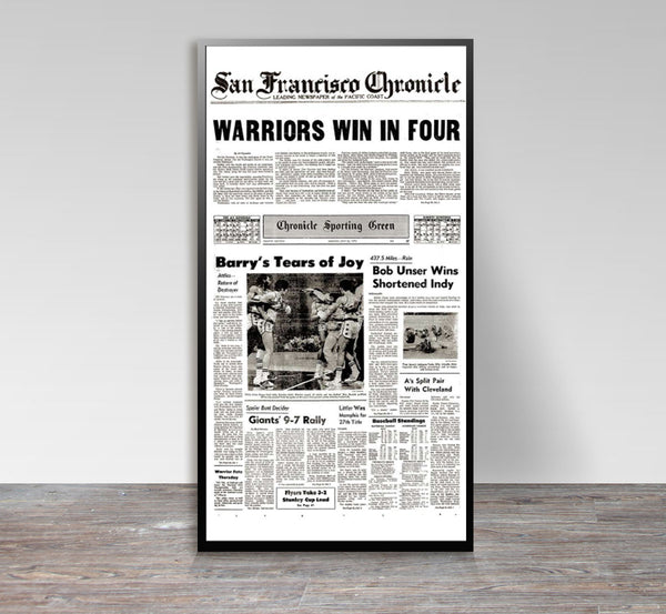 WARRIORS WIN IN FOUR 1975 newspaper cover print