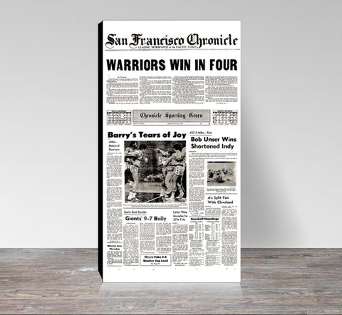 WARRIORS WIN IN FOUR 1975 newspaper cover print